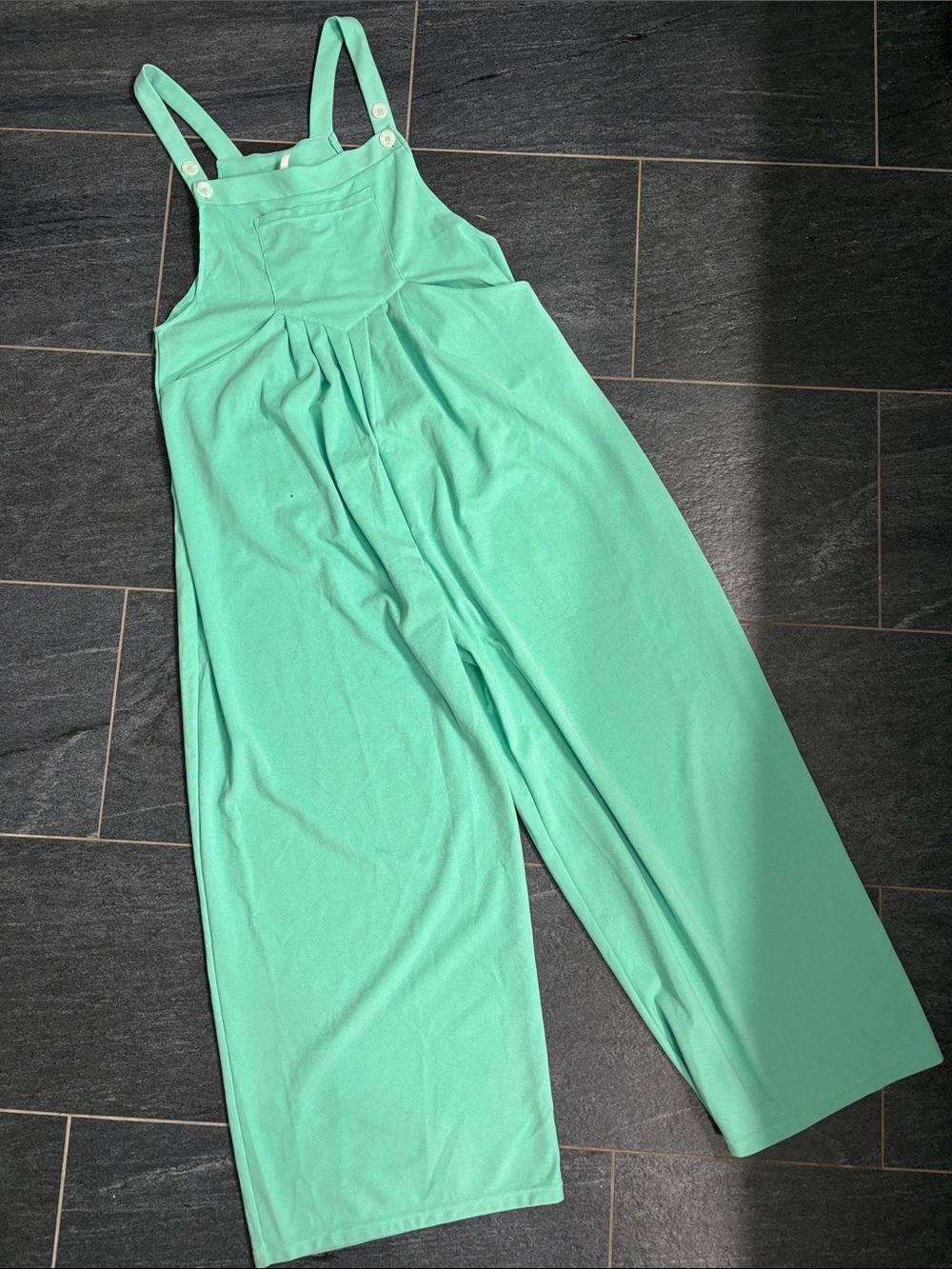 HALARA Seafoam Bib Jumpsuit with Wide Legs